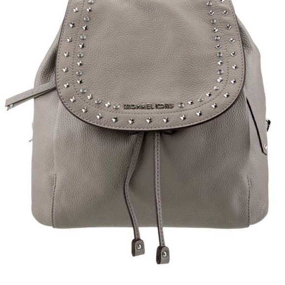 Michael Kors Handbags - Michael Kors Light Gray Studded Backpack